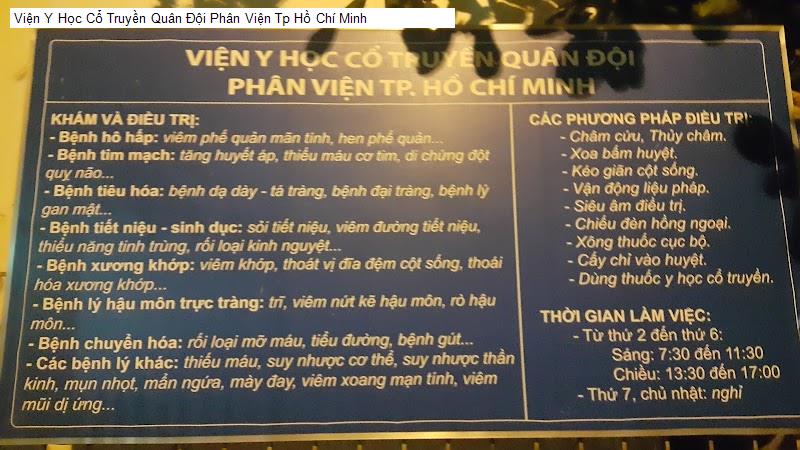Viện Y Học Cổ Truyền Quân Đội Phân Viện Tp Hồ Chí Minh